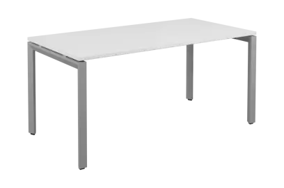 SEK-U - 16 stůl kancelářský, kovová podnož stříbrná, deska 25 mm, široký 1600 mm, bílá